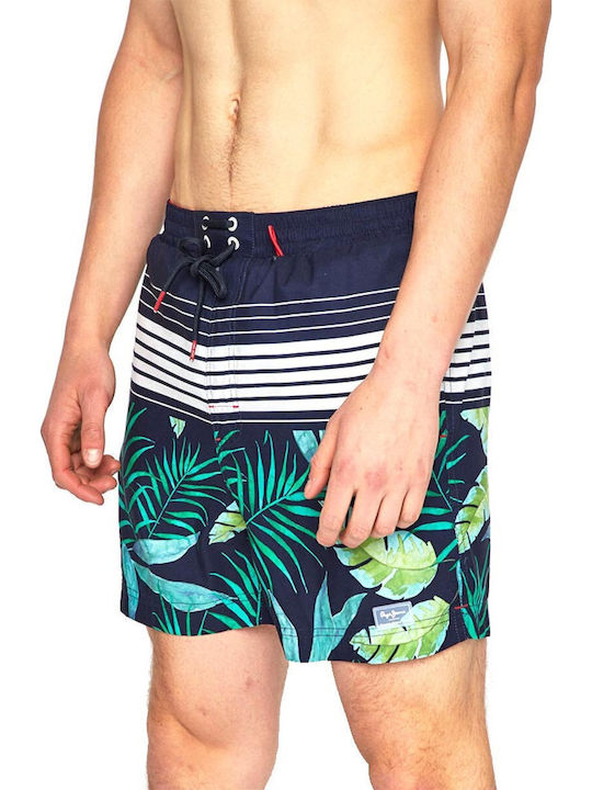 Lerez Men's Swimwear Shorts Navy Blue Floral