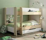 Παιδικό Κρεβάτι Κουκέτα για Στρώμα 90x200cm Δρυς Roomy