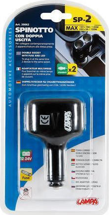 Lampa SP-2 Încărcător Auto 10A cu Porturi: 2xBrichetă Negru Culoare