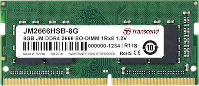 Transcend Jetram 8GB DDR4 RAM με Ταχύτητα 2666 για Laptop