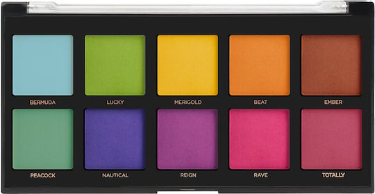 Profusion Cosmetics 10 Shade Παλέτα με Σκιές Ματιών σε Στερεή Μορφή Spectrum 16gr