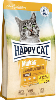 Happy Cat Minkas Hairball Control Dry Food for Adult Cats with Poultry 4kg