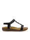 Exe Women's Flat Sandals in Black Color I489Q6632F32