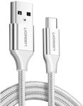 Ugreen Braided USB 2.0 Cable USB-C male - USB-A male Λευκό 1.5m (60132)
