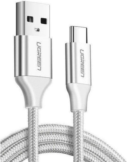 Ugreen Cablu USB 2.0 Braided USB-C Male - USB-A Alb 0.25m 60129