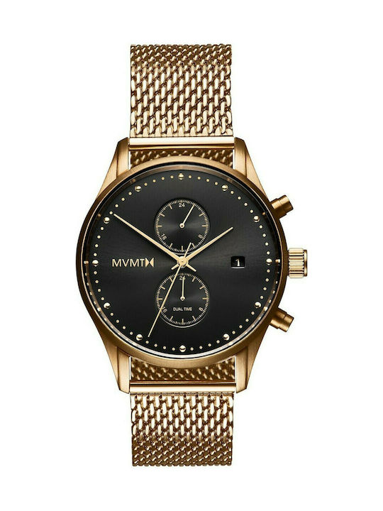 MVMT Voyager Watch Chronograph Battery with Gold Metal Bracelet