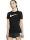 Nike Damen Sport T-Shirt Dri-Fit Schwarz