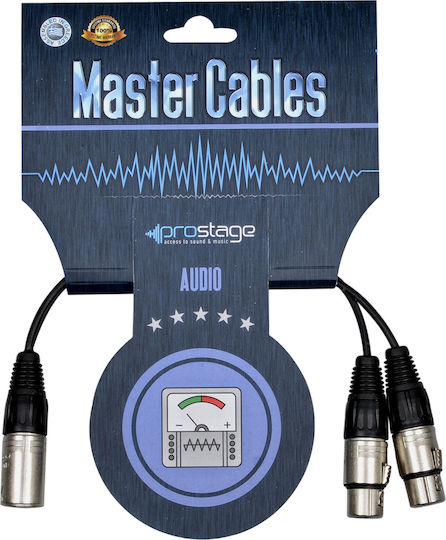 Prostage Cable XLR male - 2x XLR female 1m (Y-XLRM-01)