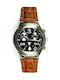 Swatch Classylicious Watch Chronograph Battery with Brown Leather Strap