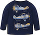 Mayoral Kids Blouse Long Sleeve Navy Blue