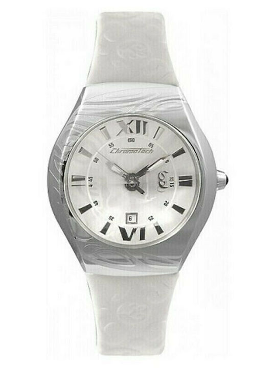 Chronotech Ανδρικό Ρολόι 43mm Μπαταρίας με Λευκ...