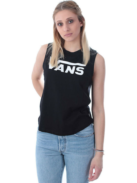 Vans Muscle De vară Feminină Bluză Fără mâneci cu Decolteu în V Neagră