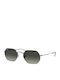 Ray Ban Octagonal Unisex Sunglasses with Silver Metal Frame and Black Gradient Mirror Lens RB3556N 004/71
