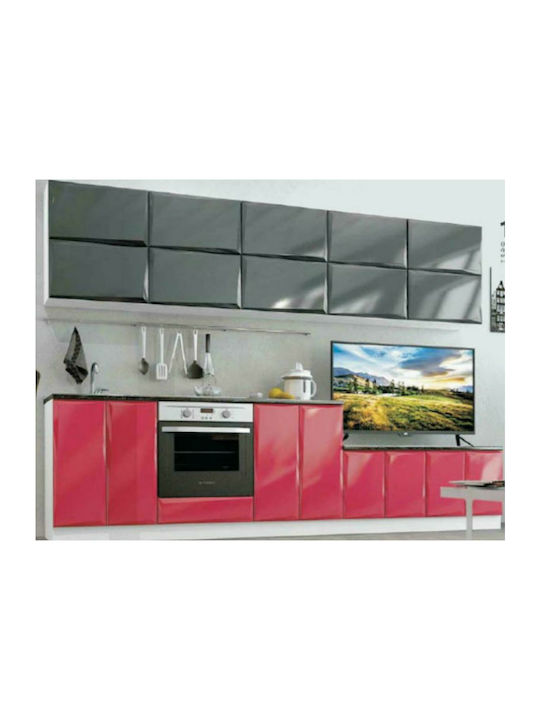 Комплект кухненски шкафове, монтирани на стена и под 300 300x60см Сиво - Beri