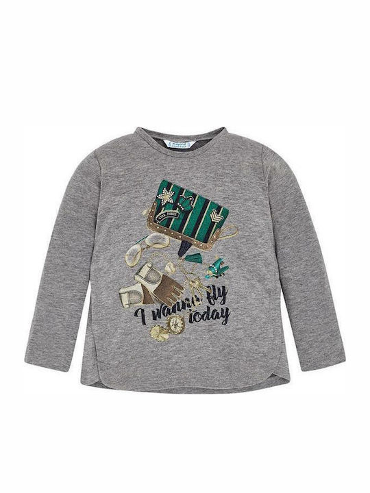 Mayoral Kids Blouse Long Sleeve Gray