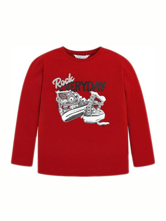 Mayoral Kids' Blouse Long Sleeve Red