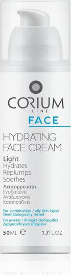 Corium Line Light 24ωρη Ενυδατική Κρέμα Προσώπου Ημέρας κατά της Ακμής με Aloe Vera 50ml