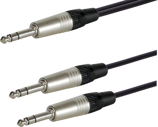 Prostage Cable 6.3mm male - 2x 6.3mm male 0,6m (Y-TRS-006)