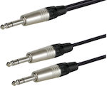 Prostage Cable 6.3mm male - 2x 6.3mm male 3m (Y-TRS-03)