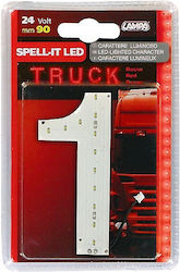 Lampa Spell-It Led 24V/90mm Red 1 Car LED Sign 24V Red