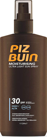 Piz Buin Moisturising Αδιάβροχη Αντηλιακή Λοσιόν για το Σώμα SPF30 σε Spray 200ml