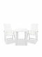 Outdoor Dining Set 3 Pieces White with Umbrella Holder