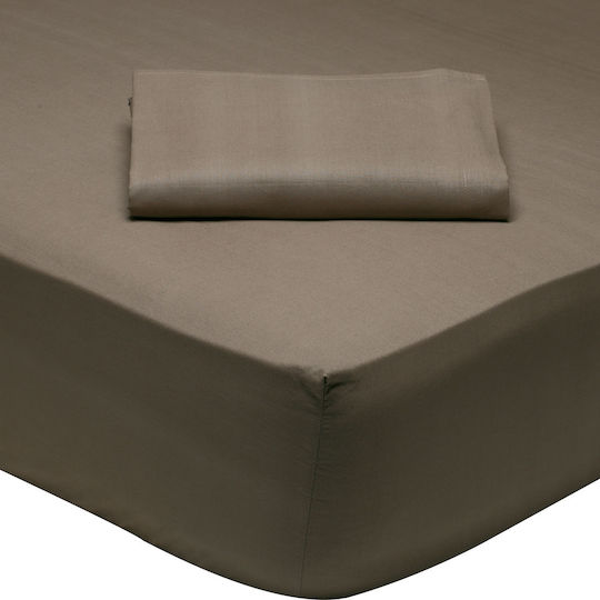 Das Home Bettlaken für Einzelbett mit Gummiband 100x200+35cm. 1004 Braun