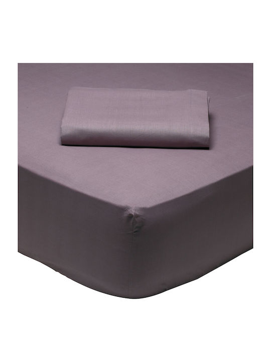 Das Home Sheet for Single Bed with Elastic 100x200+35cm. Best 1010 Purple
