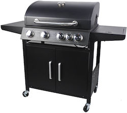 Bormann BBQ4100 Gas Grill Cast Iron Grate 132cmx55cmcm. with 4 Grills 17.1kW and Side Burner 019114