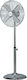 Ravanson Inox Pedestal Fan 50W 45cm Silver