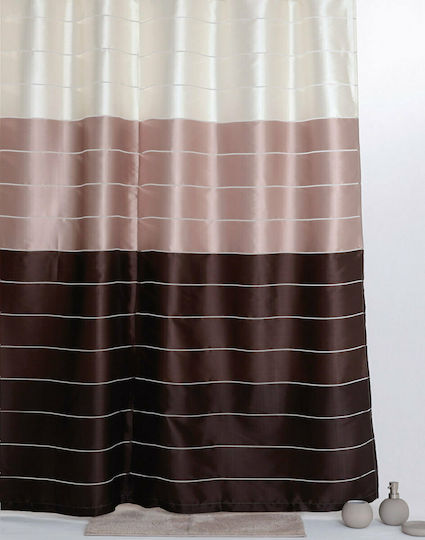Import Hellas Multi Κουρτίνα Μπάνιου Υφασμάτινη 240x200 cm Καφέ-Ροζ Import Hellas Multi Κουρτίνα Μπάνιου Υφασμάτινη 240x200 cm Καφέ-Ροζ