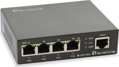 Level One GEP-0523 v1 Negestionat L2 PoE+ Switch cu 5 Porturi Gigabit (1Gbps) Ethernet