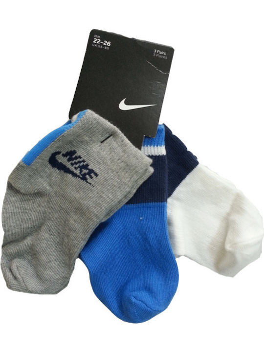 Nike Boys 3 Pack Sport Ankle Socks Blue