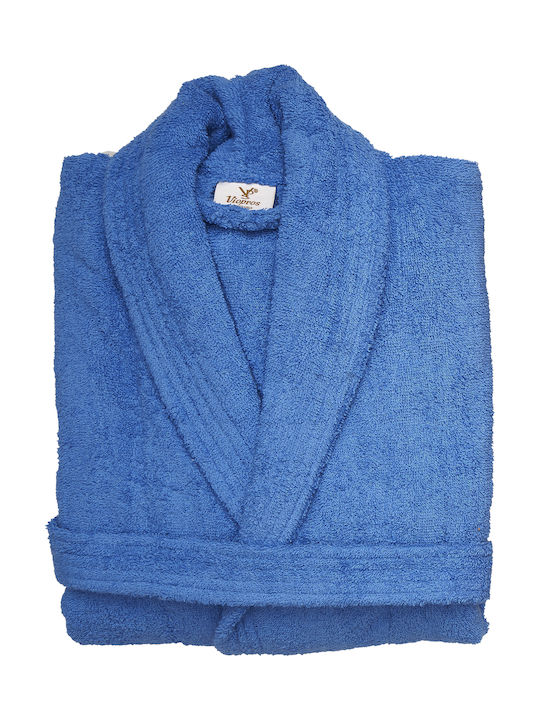 Viopros Classic Collar Bathrobe Blue 480gr/m² 618126