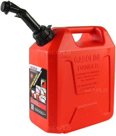 Seaflo Double Position Fuel Container Plastic with Extension Tube 5L Red