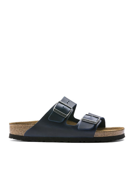 Arizona Soft Footbed Оилед Дерма Кожени Дамски Анатомични Сандали Тъмносини Тесни Размер