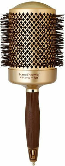 Olivia Garden Nanothermic C+ I Βούρτσα Μαλλιών Χρυσή 82mm