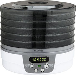HKoenig Deshidrator De Alimente Cu 5 Rafturi Și Temperatura Reglabilă 40-70°C HKoenig Deshidrator De Alimente Cu 5 Rafturi Și Temperatura Reglabilă 40-70°C