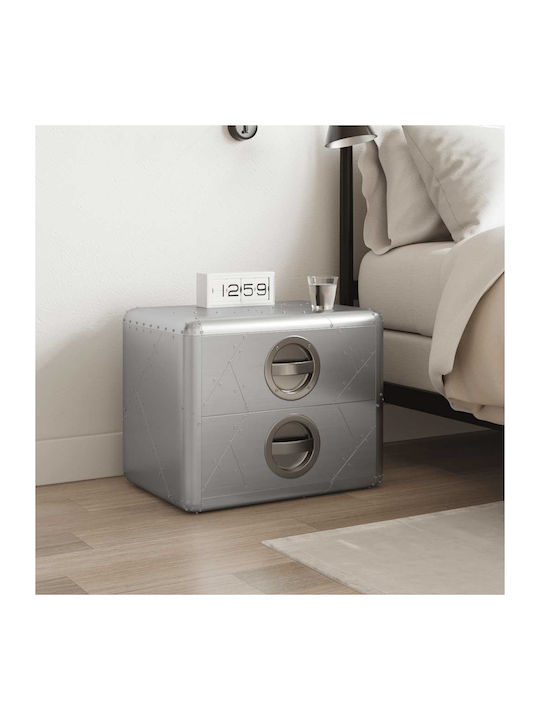 Rectangular Aluminum Side Table with Drawers Aircraft Airman M50xL35xH40cm