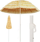 vidaXL Hawaii Foldable Beach Umbrella Diameter 2.4m with UV Protection Beige
