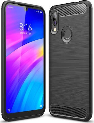 Hurtel Carbon Brushed Back Cover Σιλικόνης Μαύρο (Redmi 7)