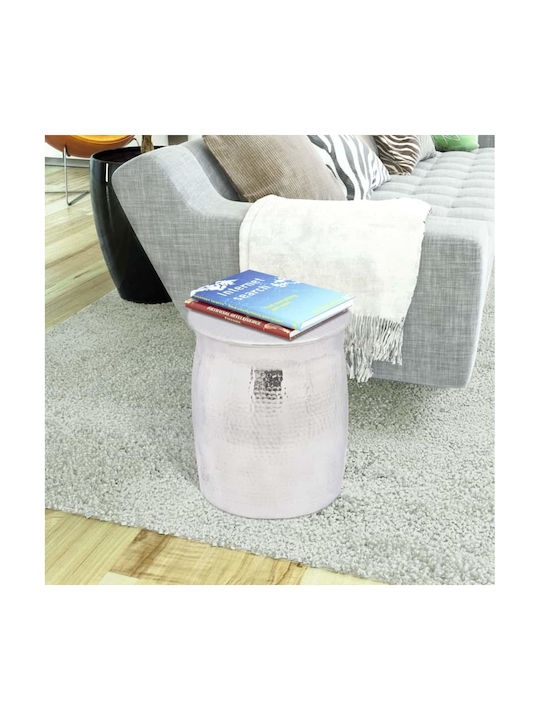 Hocker Für das Wohnzimmer Metall Weiß 36x36x42cm