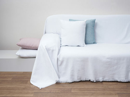 Anna Riska 1554 Four-Seater Sofa Throw Jacquard 180x320cm White