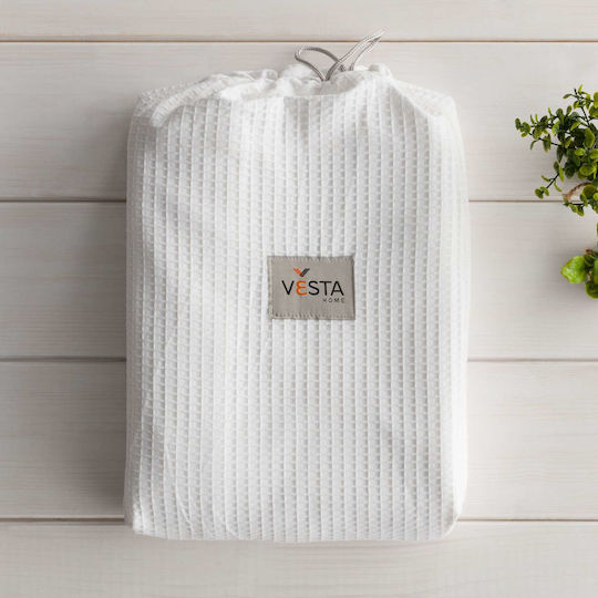 Vesta Home Μονή Κουβέρτα Ξενοδοχείου Πικέ Λευκή 170x250cm