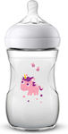 Philips Plastikflasche Natural mit Silikonsauger für 1+ Monate Transparent-Pink Einhorn 260ml 1Stück