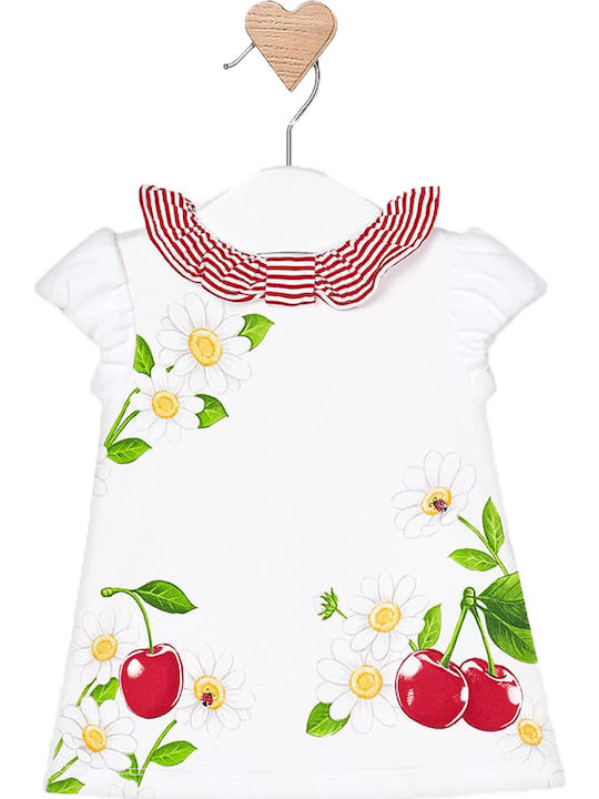 Mayoral Kids Dress Short Sleeve White