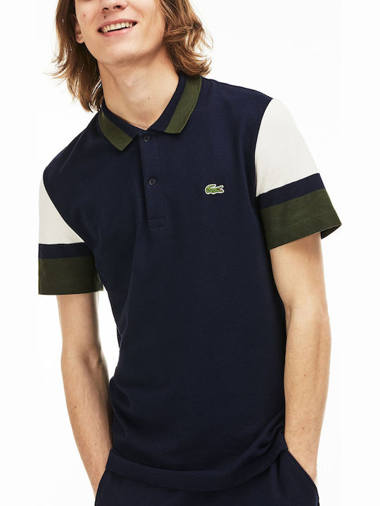 Lacoste Bluza Bărbătească cu Mânecă Scurtă Polo Albastru marin PH4223-9MY