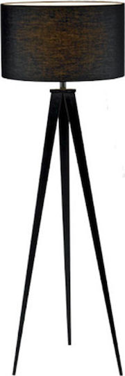 Elmark Tomy Floor Lamp H155xW40cm. with Socket for Bulb E27 Black