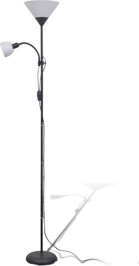vidaXL Lampa de podea Î180xL22.5cm. cu Soclu pentru Bec E27 Negru