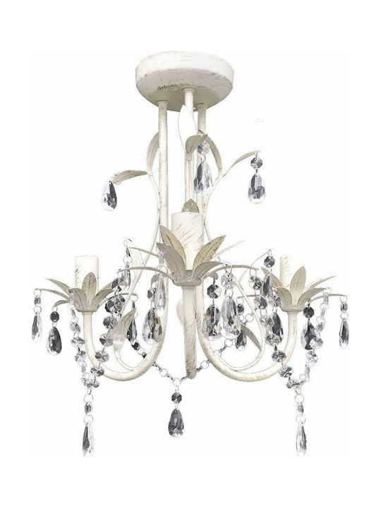 vidaXL Chandelier Candlestick 3xE14 White 240686